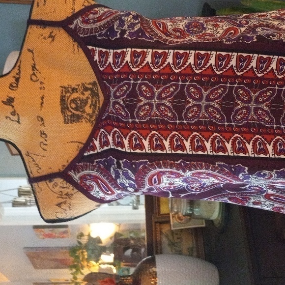 Express Red and Purple Paisley Graphic Print Camisole Tank Top - Picture 2 of 13